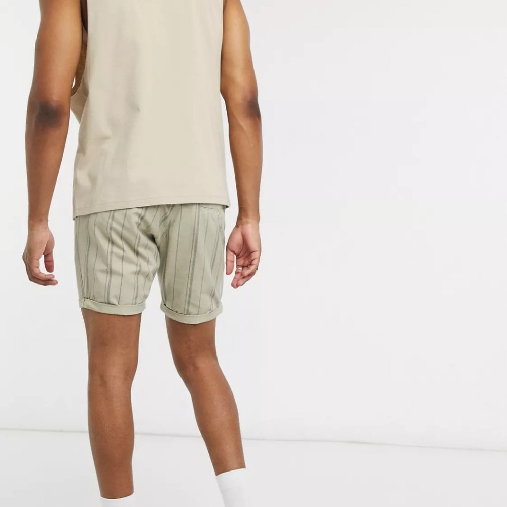 Brave Soul Drawstring Shorts in Beige Stripe 🆕️ - Picture 3 of 7
